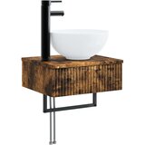 vidaXL Priljubljen umivalnik na steni Dimljen hrast 40 x 35 x 39 cm, (5000245536) | Shoptok.si