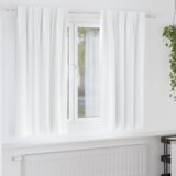 vidaXL Zavese z zavesami 2 pcs Svetlo bela 175x140cm Poliester | Shoptok.si