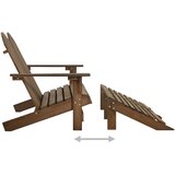  Vrtni dvosjed Adirondack od jelovine s otomanom smeđi | shoptok.hr