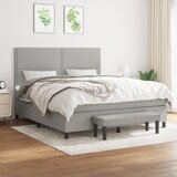  The Living Store Box spring postelja z vzmetnico svetlo siva 160x200 cm žamet - Box Spring Postelja, (21454020) Cene