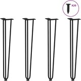 vidaXL noge za mizo za lase 4 kosi črna 72 cm trdno jeklo | Shoptok.si