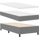 vidaXL Krevet s Podnicom s Madracem & LED Svjetlom Sivi 90x200 cm Baršunasta Tkanina | shoptok.hr