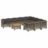  11-dijelni set vrtnih sofa od poliratana s jastucima sivi | shoptok.hr