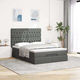  Otomanski krevet s madracem tamnosivi 140x190cm od tkanine | shoptok.hr