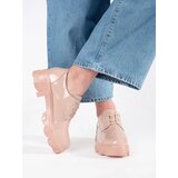 Shelvt Lacquered platform lace-up shoes | shoptok.hr