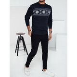 DStreet Sweter męski w śnieżynki granatowy | shoptok.hr