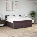  Krevet s oprugama i madracem tamnosmeđi 200x200 cm od tkanine | shoptok.hr