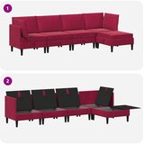  Set namještaja za dnevni boravak 5 pcs Vinska crvena Baršun | shoptok.hr