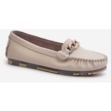 S. BARSKI Women's Leather Moccasins with Beige Decoration S.Barski LR339 | Shoptok.si