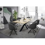 Livetastic JEDILNA MIZA, masivno hrast črna, barve hrasta | Shoptok.si