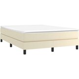 vidaXL Posteljni okvir krem 140x190 cm umetno usnje | Shoptok.si