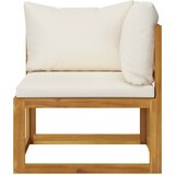 Maison Chic Sekcijski kotni kavč - Sofa - Kanape in kremno bela blazina akacijev les, (21727342) Cene