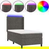  Box spring s madracem LED tamnosivi 90x190 cm baršun | shoptok.hr