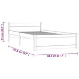  Za krevet sivi masivno drvo 75x190 cm 2FT6 jednokrevetni | shoptok.hr