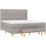  Box spring postelja z vzmetnico svetlo siva 160x200 cm žamet, (20789025) | Shoptok.si