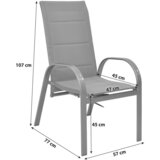 Gardenson VRTNA GARNITURA AMALFI aluminij rjava, barve grafita, siva | Shoptok.si
