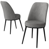 Hanah home set trpezarijskih stolica Jaxe 4 kom, siva tkanina Babyface, crne metalne noge | Eponuda.com