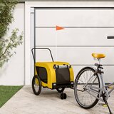 vidaXL Prikolica za bicikl za ljubimce žuto-crna od tkanine i željeza | shoptok.hr