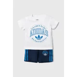 Adidas Otroški bombažni komplet mornarsko modra barva