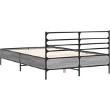  Okvir kreveta boja hrasta 120x200 cm konstruirano drvo i metal Siva 120 x 200 cm | Shoptok.si
