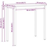  Stol za bar Prirodna 110 x 55 x 105 cm Čvrsto borovo drvo | shoptok.hr