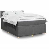 vidaXL Box spring postelja z vzmetnico temno siva 140x200 cm blago Cene