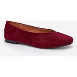 Boto Classic Ballet Flats Made Of Eco Suede Burgundy Osallin | Shoptok.si