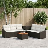  Set sofe 8 kom. Crna i krem-bijela Poli Rattan i čelik | shoptok.hr