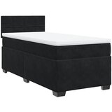 vidaXL Box spring postelja z vzmetnico črna 90x200 cm žamet, (21307943) | Shoptok.si