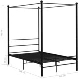  Okvir za krevet s nadstrešnicom crni metalni 140 x 200 cm | shoptok.hr
