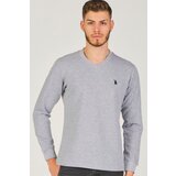 Dewberry V4002 V COLLAR MEN'S SWEATSHIRT-GRAY | shoptok.hr
