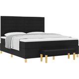  s opruga kutije s uzglavljem Crna 200 x 180 cm tkanina | shoptok.hr
