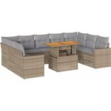  10-dijelni set vrtnih sofa s jastucima bež od poliratana | shoptok.hr