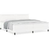  Posteljni okvir z vzmetnico Bela 200 x 200 cm Umetna koža | Shoptok.si