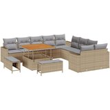  13-delna vrtna garnitura s blazinami Bež Poly Ratan Acacia | Shoptok.si