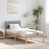  Okvir kreveta s uzglavljem Smeđa i svijetlo siva 75 x 190 cm | shoptok.hr