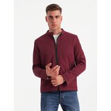 Ombre Men's BIKER jacket in structured fabric - maroon | Eponuda.ba