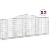  Obokana gabionska košara 2kos 300x30x100/120cm pocinkano železo | Shoptok.si