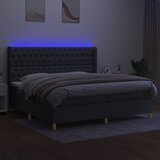  box spring s madracem LED tamnosivi 200x200 cm tkanina | shoptok.hr