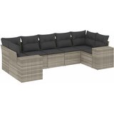 Maison Chic Seti vrtnega pohištva - Vrtna garnitura - Vrtni pohištvo set 7-delna z blazinami siv poli ratan, (21802636) | Shoptok.si