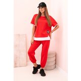 Kesi Włoski Women's butter set with short sleeves and pants red Cijene