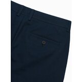 Ombre Men's classic chino pants with fine texture - navy blue | Shoptok.si