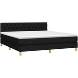  Box spring postelja z vzmetnico črna 160x200 cm blago, (20791158) | Shoptok.si