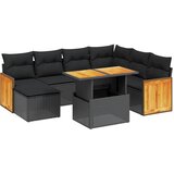  8-dijelni set vrtnih sofa od poliratana s jastucima crni | shoptok.hr