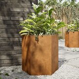 Maison Chic Vrtno korito - Greda - Cvetlični Lonec 2kosa šestkotnik 46x40x45cm jeklo vremenske vplive, (21789820) | Shoptok.si