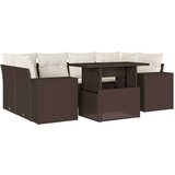 vidaXL 7-dijelni set vrtnih sofa od poliratana s jastucima smeđi | shoptok.hr