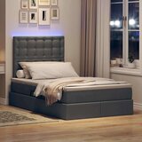  Krevet s prostorom za pohranu s LED-om Tamno siva 120 x 190 cm | shoptok.hr