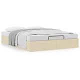 vidaXL Otomanski posteljni okvir brez vzmetnice krem 140x190 cm blago, (21607018) | Shoptok.si