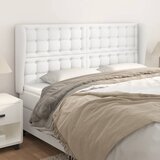  Uzglavlje s ušima bijelo 183x23x118/128 cm od umjetne kože | Eponuda.com