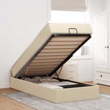  Otomanski okvir kreveta s madraca krem 90x190cm od tkanine | shoptok.hr